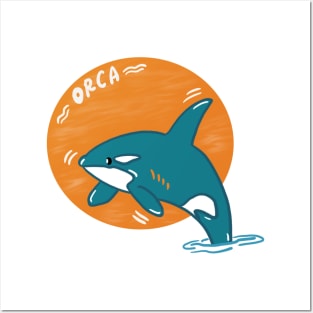 Orca cute whale Posters and Art